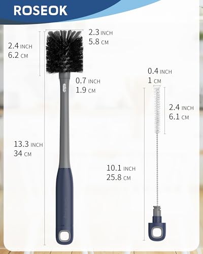 2 in 1 Bottle Brush with Straw Cleaner Brush (Gray / 1pcs)