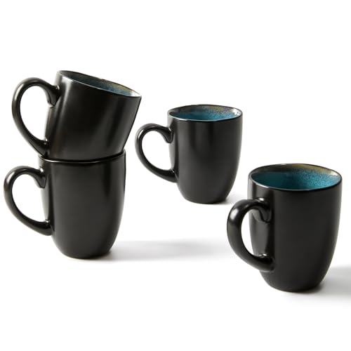 Coffee Mug 15oz (Irregular - Green Black / 4 Count (Pack of 1))