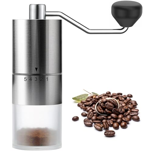Manual Coffee Grinder (Silver Ceramic Burr)