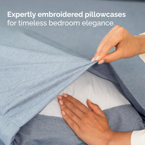 Flex Top Split Head King 4 Piece Sheet Set (39 - Heathered Blue / Split Head/Flex Top)