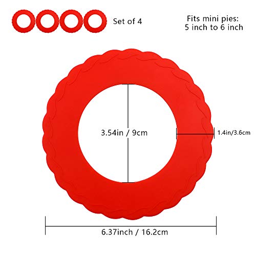 4 Pcs Mini Silicone Pie Crust Shields for 4