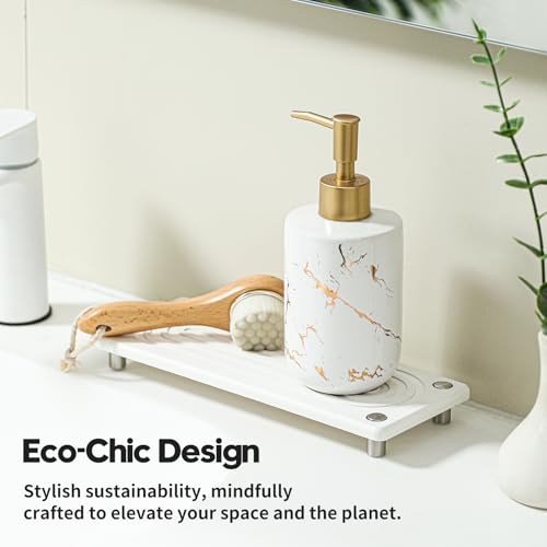Water Absorbing Stone Sink Caddy (10"x 4" - White)