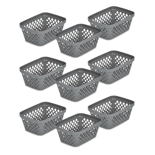 Plastic Storage Basket Set (Grey / Small)
