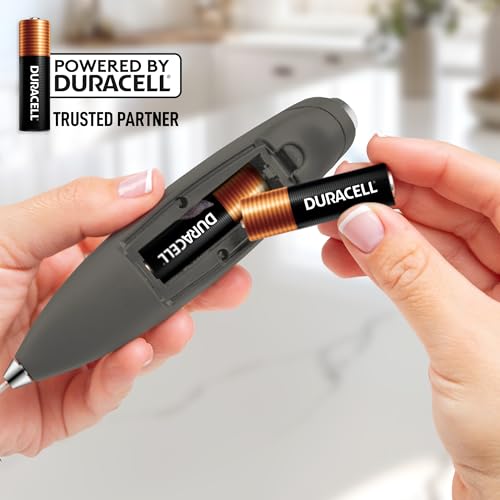 Powerful Milk Frother Wand With Duracell Batteries (Smoke Charcoal / Double Whisk + Batteries)