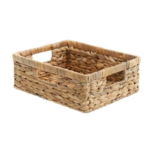 Water Hyacinth Pantry Baskets for Organizing (Natural (Water Hyacinth) / 13"L x 10¼"W x 4¾"H)