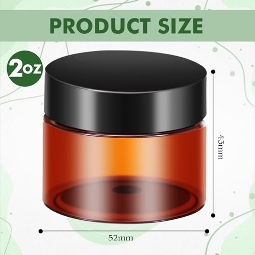 6 Pack Clear Container with Lids Small Plastic Pot Jars Wide Mouth Round Leak Proof Plastic Container Jars with Lid for Travel Storage
