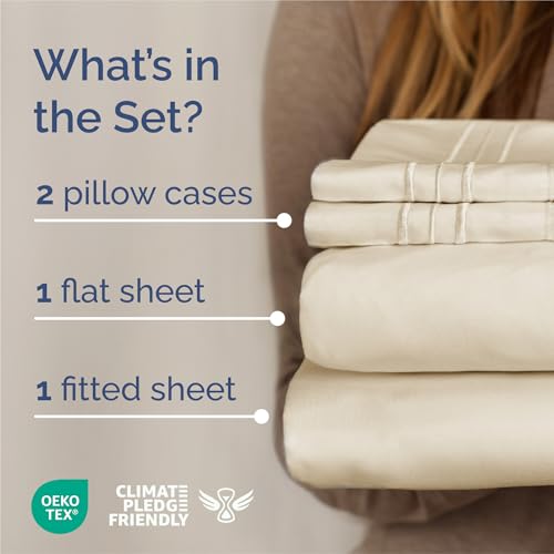 King Size 4 Piece Sheet Set (10 - Off White / King)