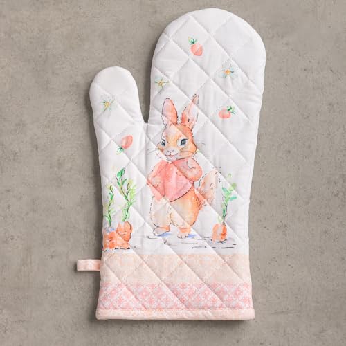 Maison d'Hermine Oven Gloves 100% Cotton Oven Mitt (013 - Bunny Party / 7.5" x 13" (Oven Mitt))