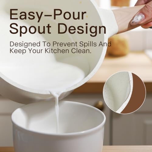 22 Piece Ceramic Cookware Set (Milky White)