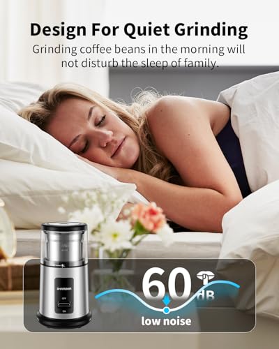 One Touch Coffee Grinder Electric (Silver / 1 BOWL)
