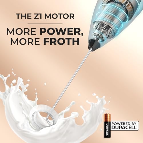 Zulay Powerful Milk Frother for Coffee with Upgraded Titanium Motor (Imperial Silver Black / OG Frother)