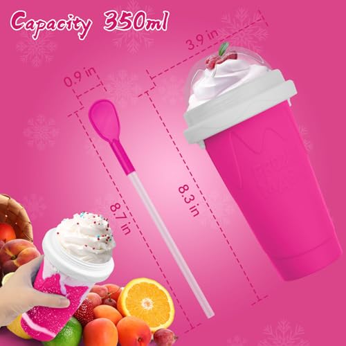 2PCS Slushie Maker Cup (Blue+Pink / 350ML)