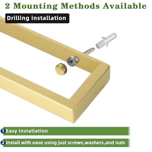 Gold Hand Towel Holder Towel Bar for Bathroom Wall Mounted 16 Inch (Gold / 16-Inch)