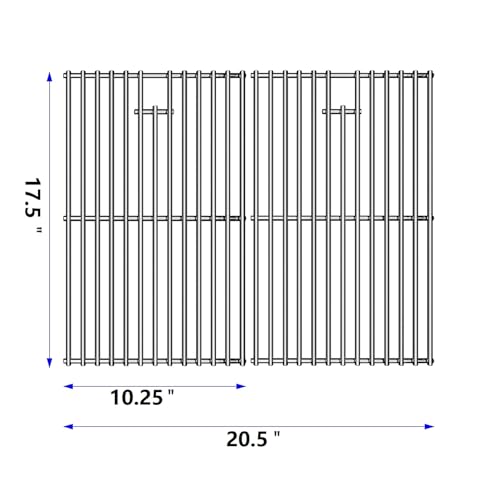 17/17.5/19.5 Inch Stainless Steel Cooking Grates for Weber Spirit I & II 200 Series Spirit E210 Spirit E220 Spirit S210, Spirit S220 with Front Control, Weber 7637 Gas Grills (17.5"D x 20.5"W)