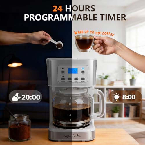 12 Cup Programmable Coffee Maker (White)