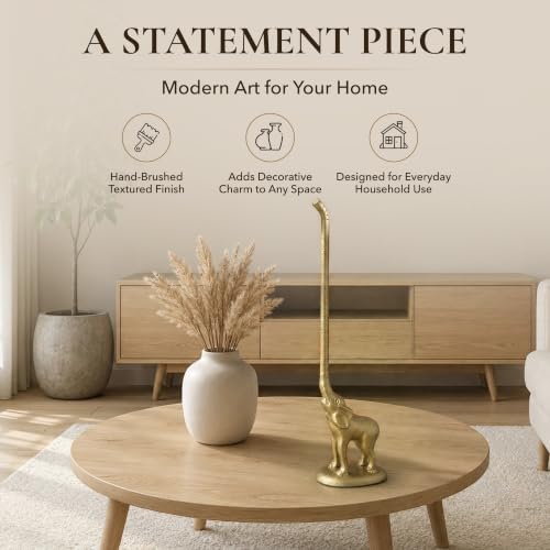 Gold Elephant Paper Towel Holder & Metal Toilet Paper Stand (Gold Elephant)