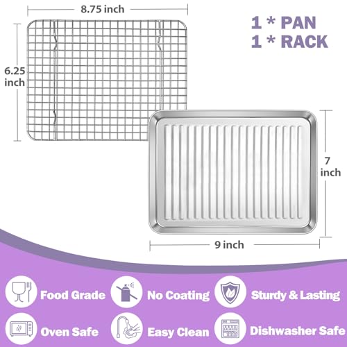Baking Pan with Wire Rack (9 x 7 x 1 Inch)