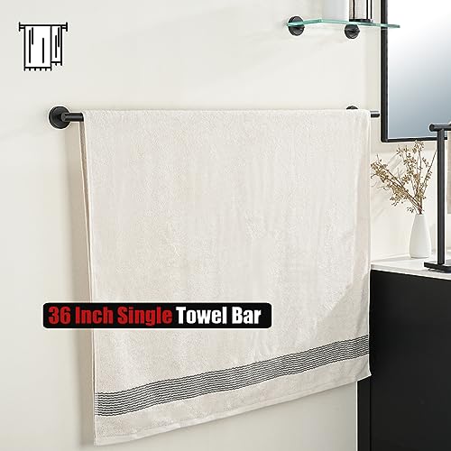 Bath Towel Bar Black (Black / 39 Inch)