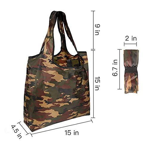 15x4.5x15 Inch Camo Reusable Shopping Bags with Handles (Camo)