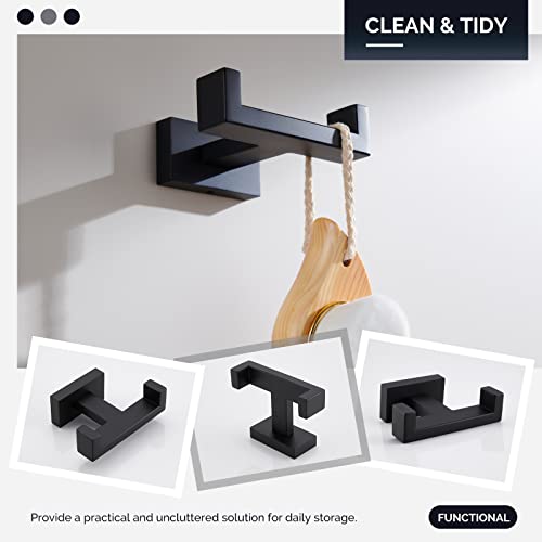Double Towel Hook Matte Black (1 Pack / Matte Black)