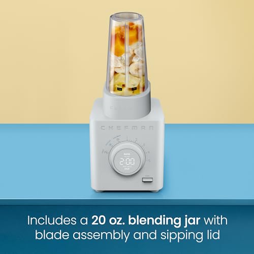 Obliterator 48 oz Countertop Blender for Smoothies (CONCRETE / Power Blender + 1 Travel Jar)
