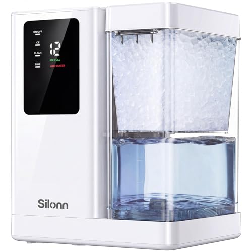 Nugget Ice Maker Countertop with 3L Detachable Tank (White PRO / 44lbs)