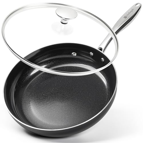 12 Inch Nonstick Frying Pan with Lid (Black / 12 inch)