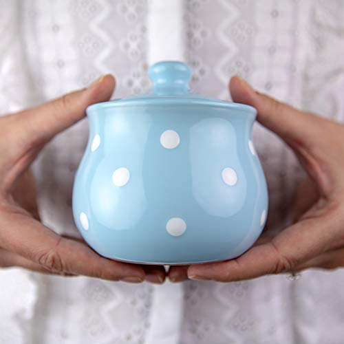 Ceramic Sugar Bowl with Lid (Blue)