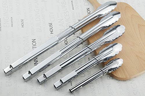 Extra Long Stainless Steel Cooking Grilling Tongs (14" 14" 14")