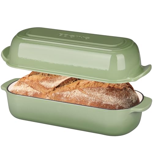 Enameled Cast Iron Loaf Pan with Lid (Pistachio Green)