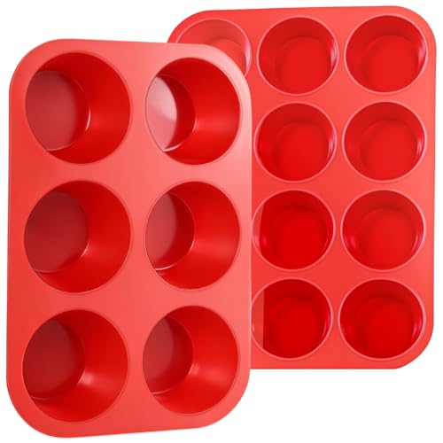 Silicone Muffin Pan (12-Cup Regular & 6-Cup Jumbo)