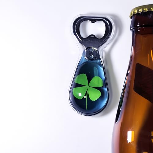 4 leaf Clover Resin Art Bottle Opener (Clear Grey)