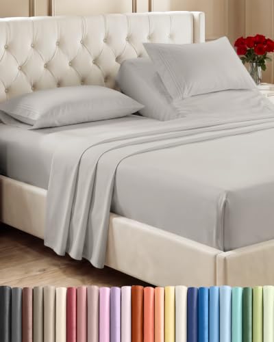 Flex Top Split Head King 4 Piece Sheet Set (04 - French Grey / Split Head/Flex Top)