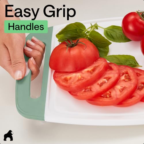 BPA Free Reversible Cutting Board (Gray/Mint/Light Pink / Large (Pack of 3))