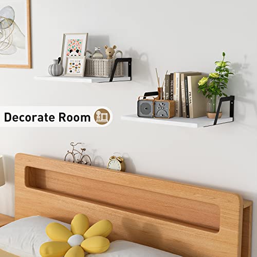 White Deep Floating Shelves (Washed White)