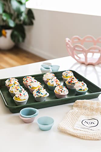 Reusable Silicone Baking Cups Silicone Muffin Liners for Cupcakes (Mini)