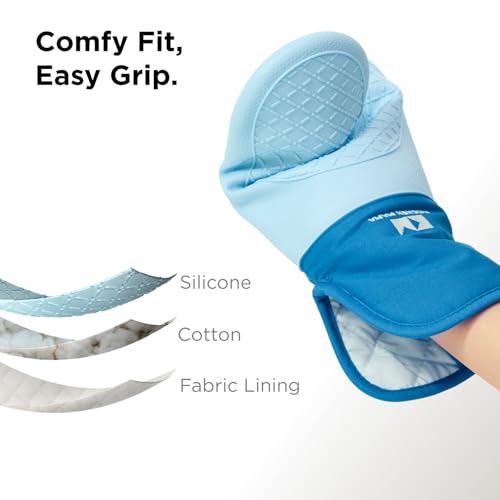 UltraShield Silicone Oven Mitts (Blue / Standard)