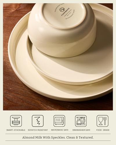 Milkyway 24 Piece Stoneware Dinnerware Set (Almond Milk / Service for 8 (Standard Dinner Set))