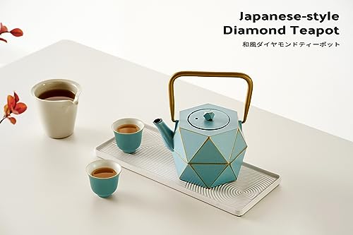 Cast Iron Teapot (40 oz / Blue Diamond)