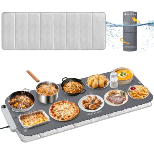 Warming Mat for Food (Dark-grey / XXL: 45.3''×15.8'')