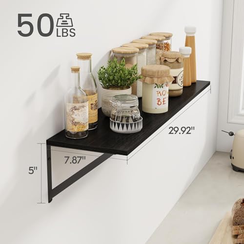 Black Deep Floating Shelves for Wall