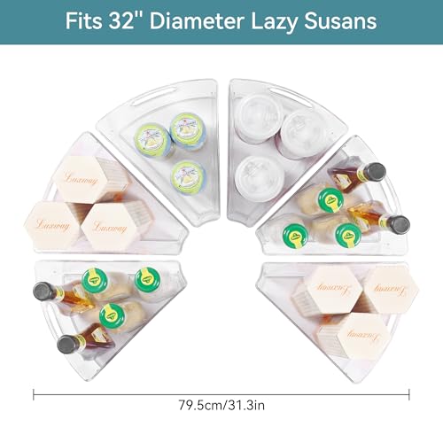 Lazy Susan Cabinet Organizer Bins for Kitchen 6 Pack (For 32" Lazy Susan 6 Pack)