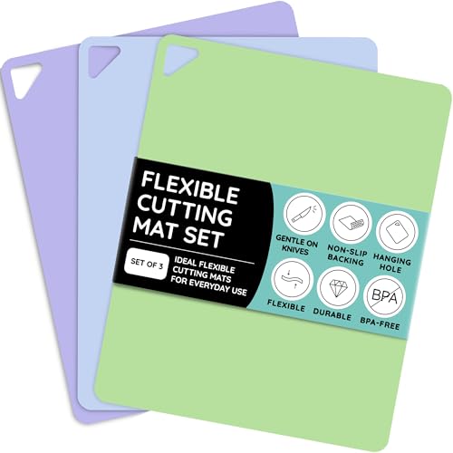 Cutting Board Alternative for Kitchen (Green / Blue / Lilac / 15"L x 12"W)