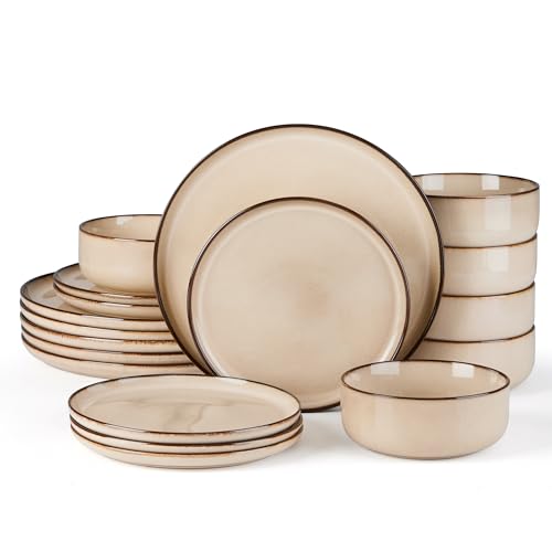 18 Piece Dinnerware Sets (Sandy Beige / Service for 6)