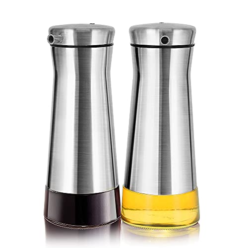 Olive Oil And Vinegar Dispenser Set (Silver)