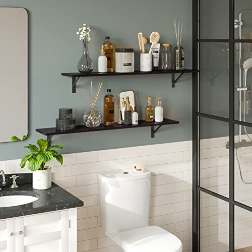 Long Wall Shelves (Espresso / 39.4 Inch)