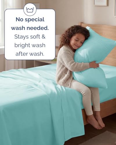 Twin Size 3 Piece Sheet Set (22 - Spa Blue / Twin)