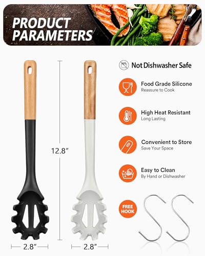Silicone Pasta Fork (Black-White)