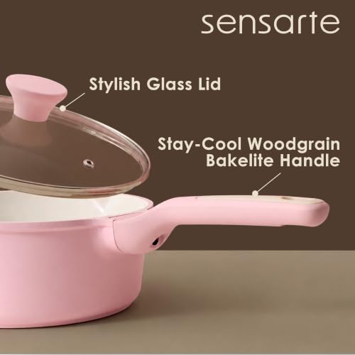 23 PCS Non Toxic Ceramic Cookware Set (Sakura Pink / Large)