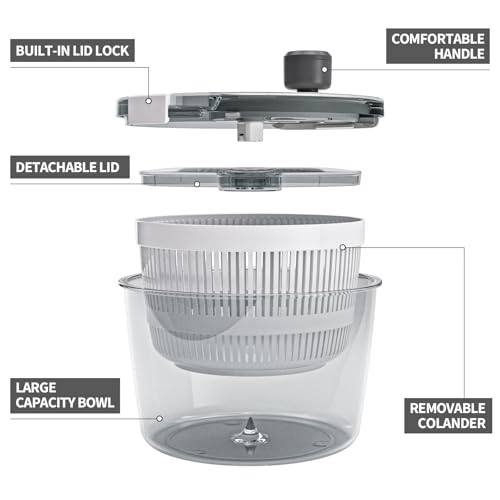Salad Spinner Lettuce Spinner (White)